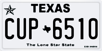 TX license plate CUP6510