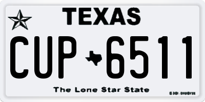 TX license plate CUP6511