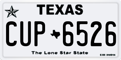 TX license plate CUP6526