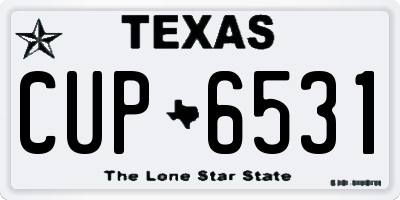 TX license plate CUP6531