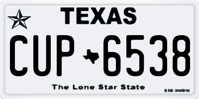 TX license plate CUP6538