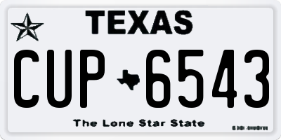TX license plate CUP6543