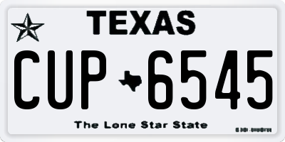 TX license plate CUP6545