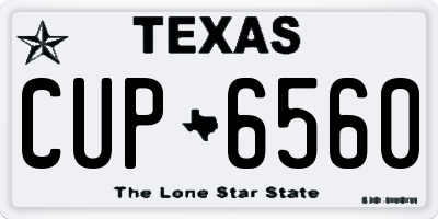 TX license plate CUP6560