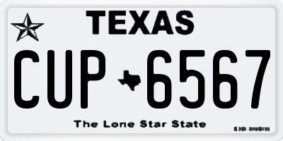 TX license plate CUP6567