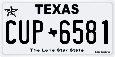 TX license plate CUP6581