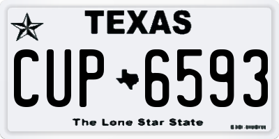 TX license plate CUP6593
