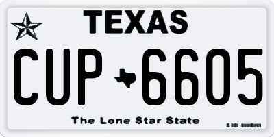 TX license plate CUP6605