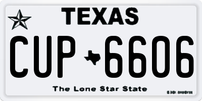 TX license plate CUP6606