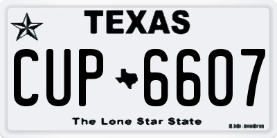 TX license plate CUP6607