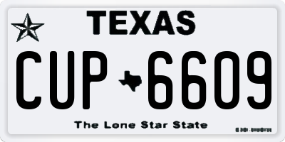 TX license plate CUP6609