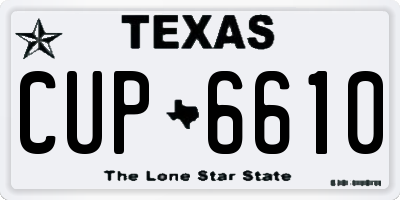 TX license plate CUP6610