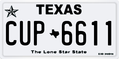 TX license plate CUP6611