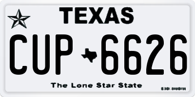 TX license plate CUP6626