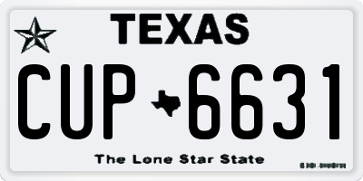 TX license plate CUP6631