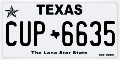 TX license plate CUP6635