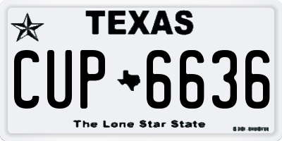 TX license plate CUP6636