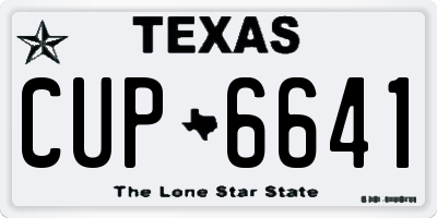 TX license plate CUP6641