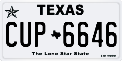 TX license plate CUP6646