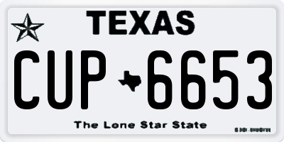 TX license plate CUP6653