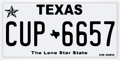 TX license plate CUP6657