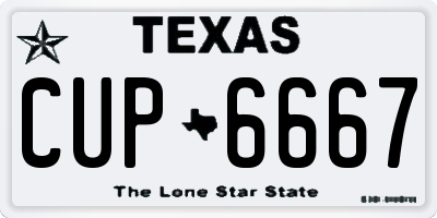 TX license plate CUP6667