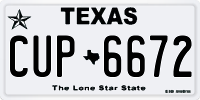 TX license plate CUP6672
