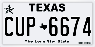 TX license plate CUP6674