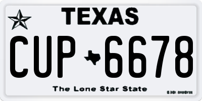 TX license plate CUP6678