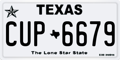 TX license plate CUP6679