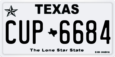 TX license plate CUP6684