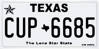 TX license plate CUP6685
