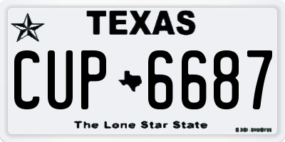 TX license plate CUP6687