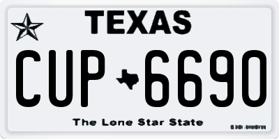 TX license plate CUP6690
