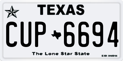 TX license plate CUP6694