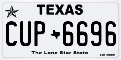 TX license plate CUP6696