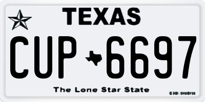 TX license plate CUP6697