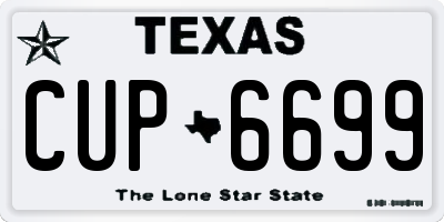 TX license plate CUP6699