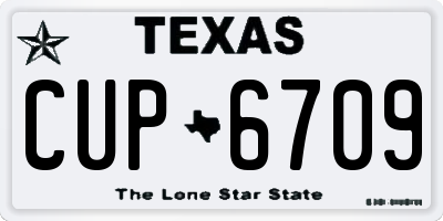 TX license plate CUP6709