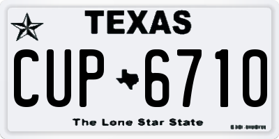 TX license plate CUP6710