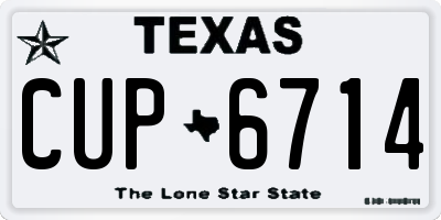 TX license plate CUP6714