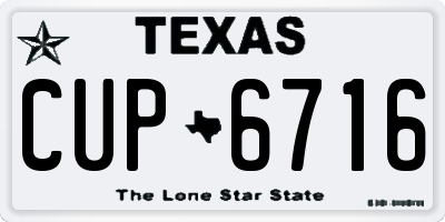 TX license plate CUP6716