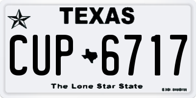 TX license plate CUP6717