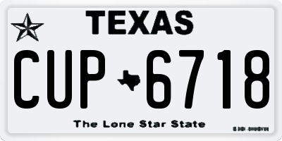 TX license plate CUP6718