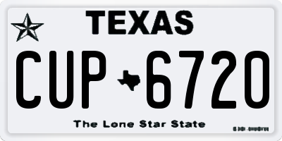 TX license plate CUP6720