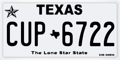 TX license plate CUP6722