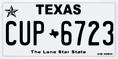 TX license plate CUP6723