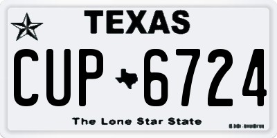 TX license plate CUP6724