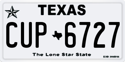 TX license plate CUP6727