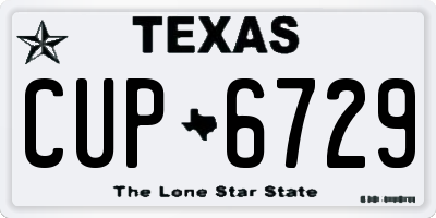 TX license plate CUP6729